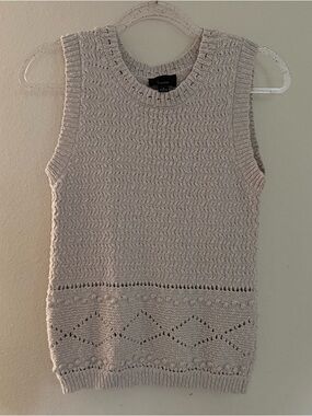 Lumiere Cream Knit Sleeveless Tank Top